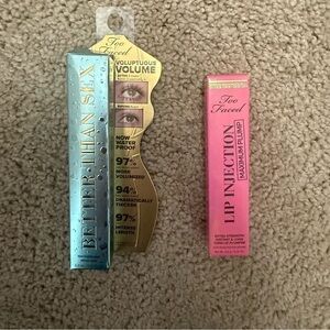 Too Faced Makeup Duo Better Then Sex Mascara + Lip Injection Maximum Plump NEW